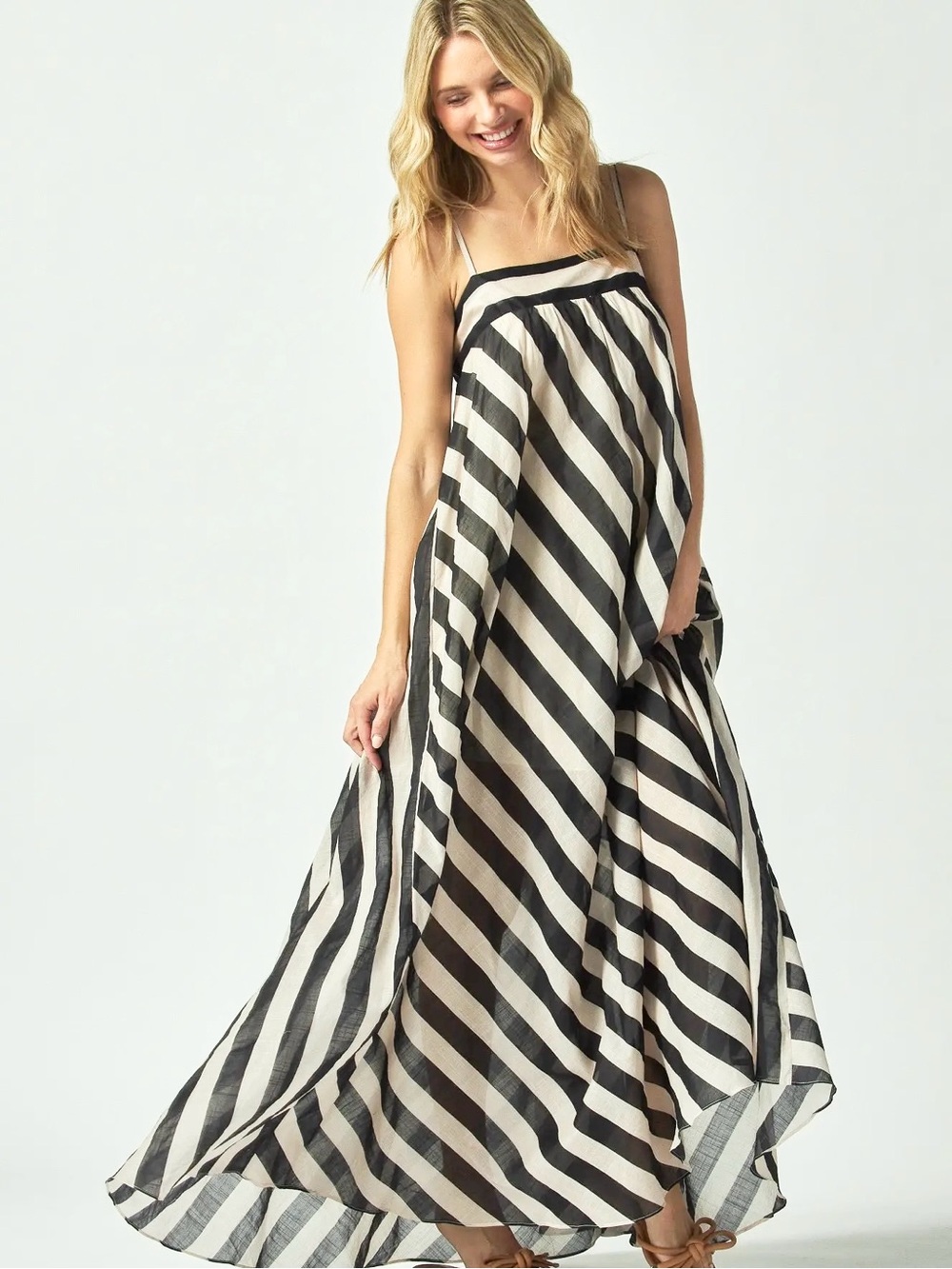 New H&M A-Line Tie-Strap Maxi Dress - Picture 4 of 9